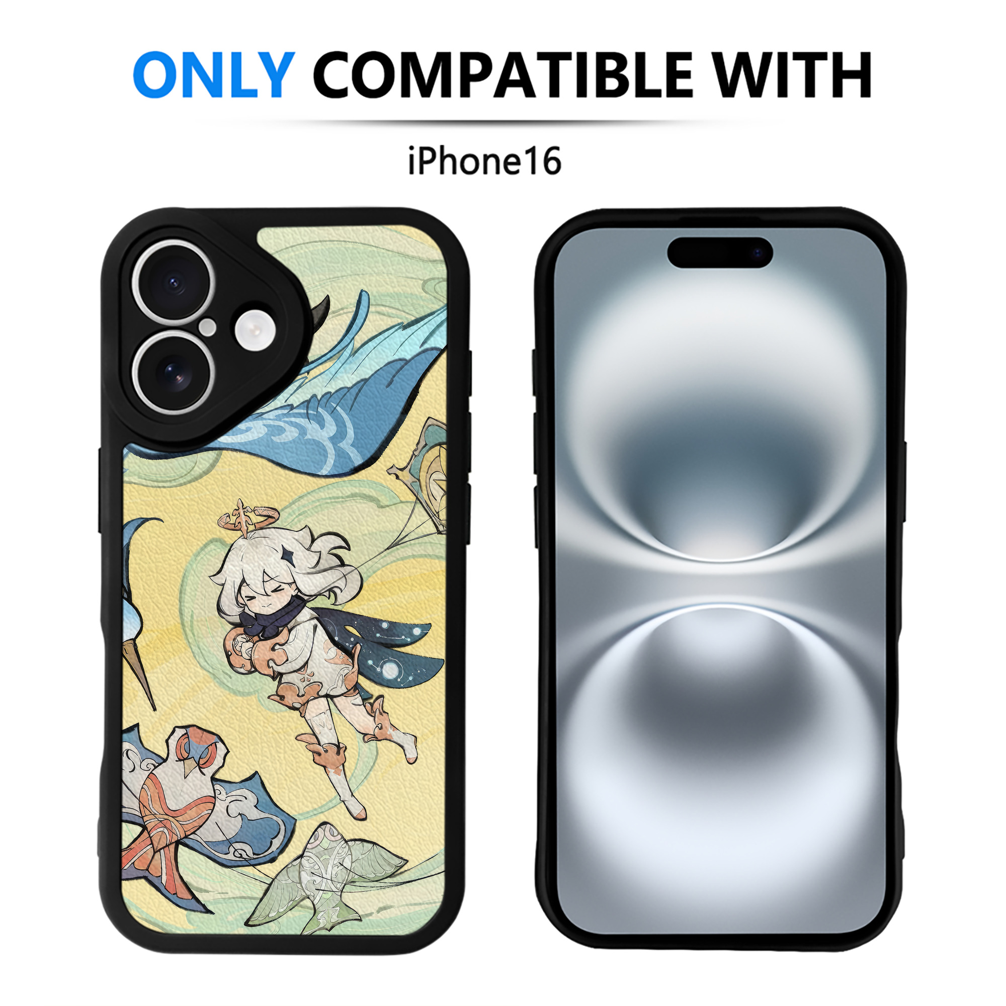 げんし神 genshin 【iPhone 16シリーズ対応】シリコンスマホケース（レザー調） 材質：シリコン